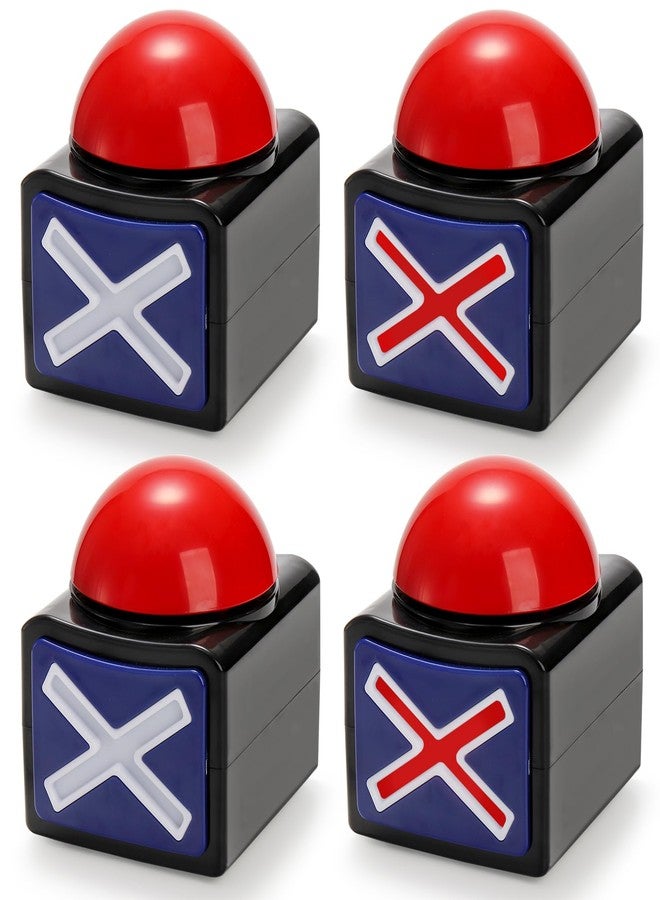 Cididu 4 Pack Game Answer Buzzers, Answer Button Props with Sound and Light, Trivia Quiz Got Talent Buzzer for Game Show, Buzzer Alarm Buttons, Party Contest Prop Toy Perfect for Kids Adult - Image 1